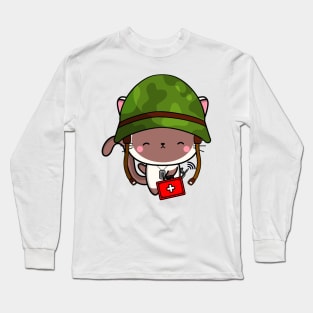 Medic White Cat Long Sleeve T-Shirt